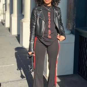 Fashion Nova Red Stripe High Waist Pants